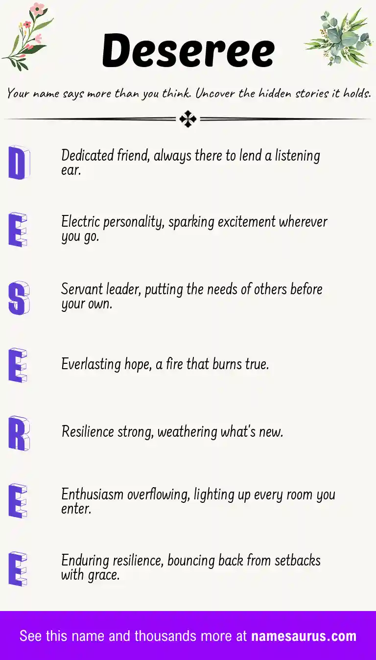 Acrostic poem about Deseree.