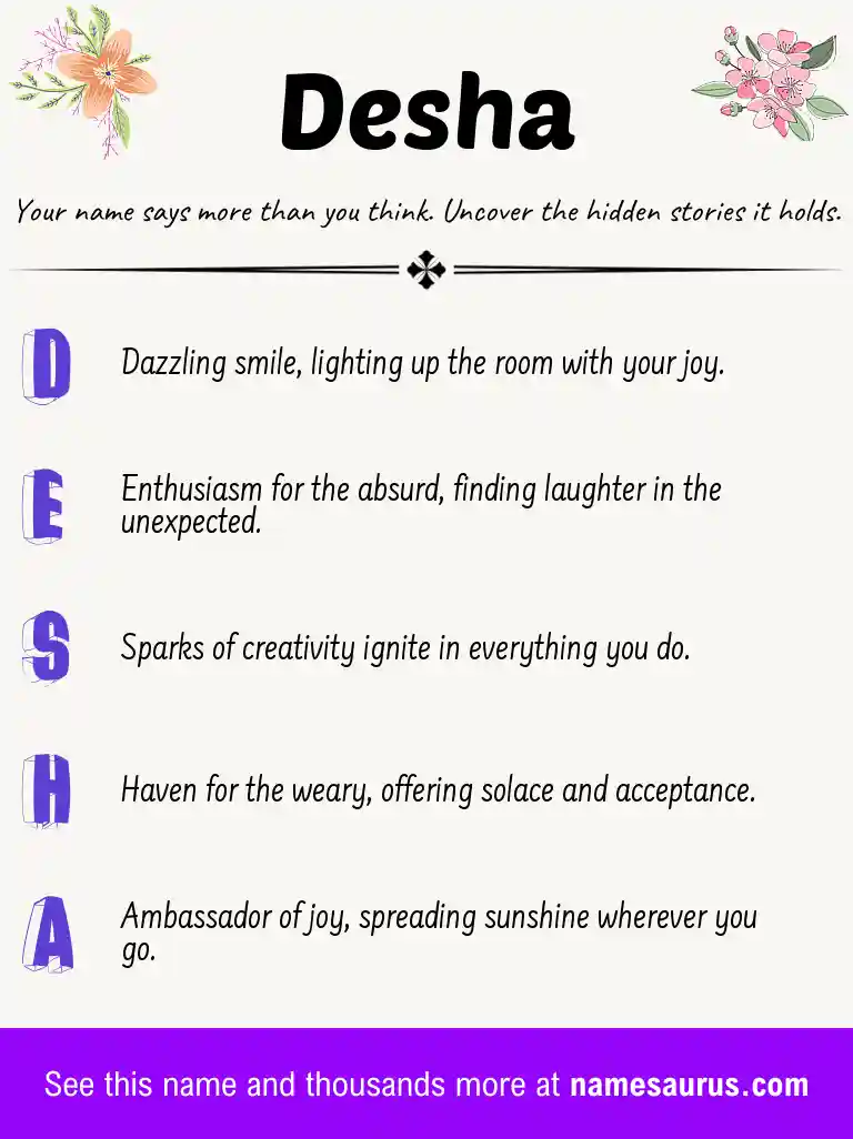 Acrostic poem about Desha.