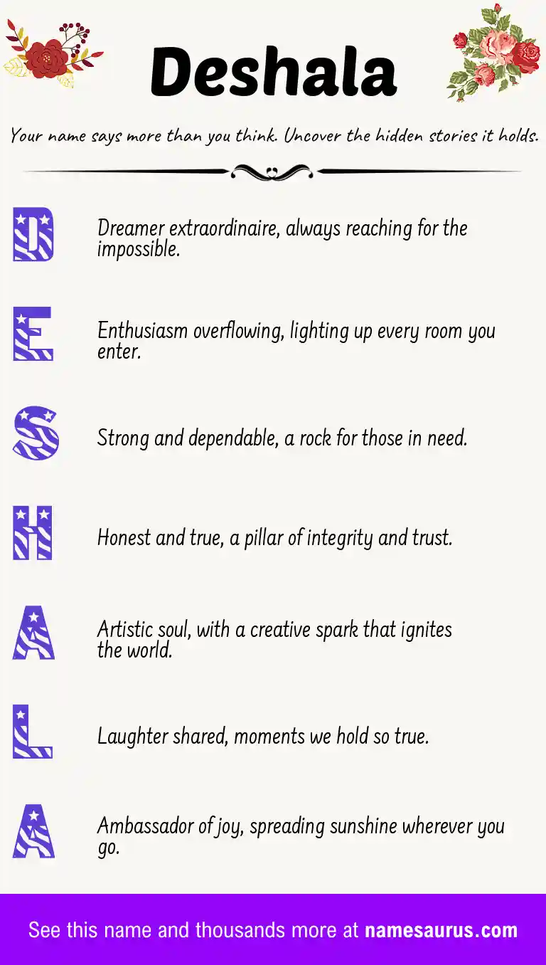 Acrostic poem about Deshala.