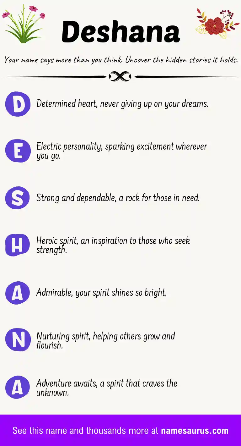 Acrostic poem about Deshana.