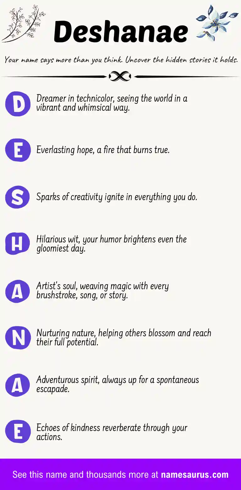 Acrostic poem about Deshanae.