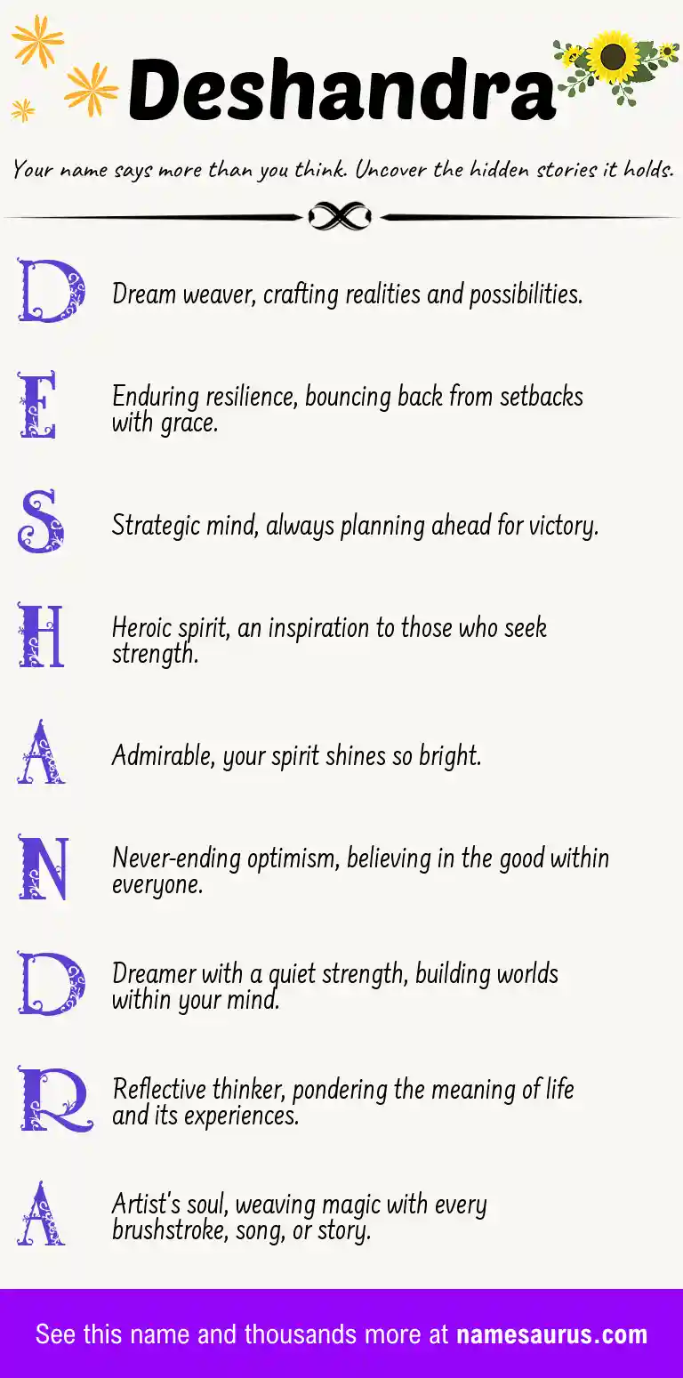 Acrostic poem about Deshandra.