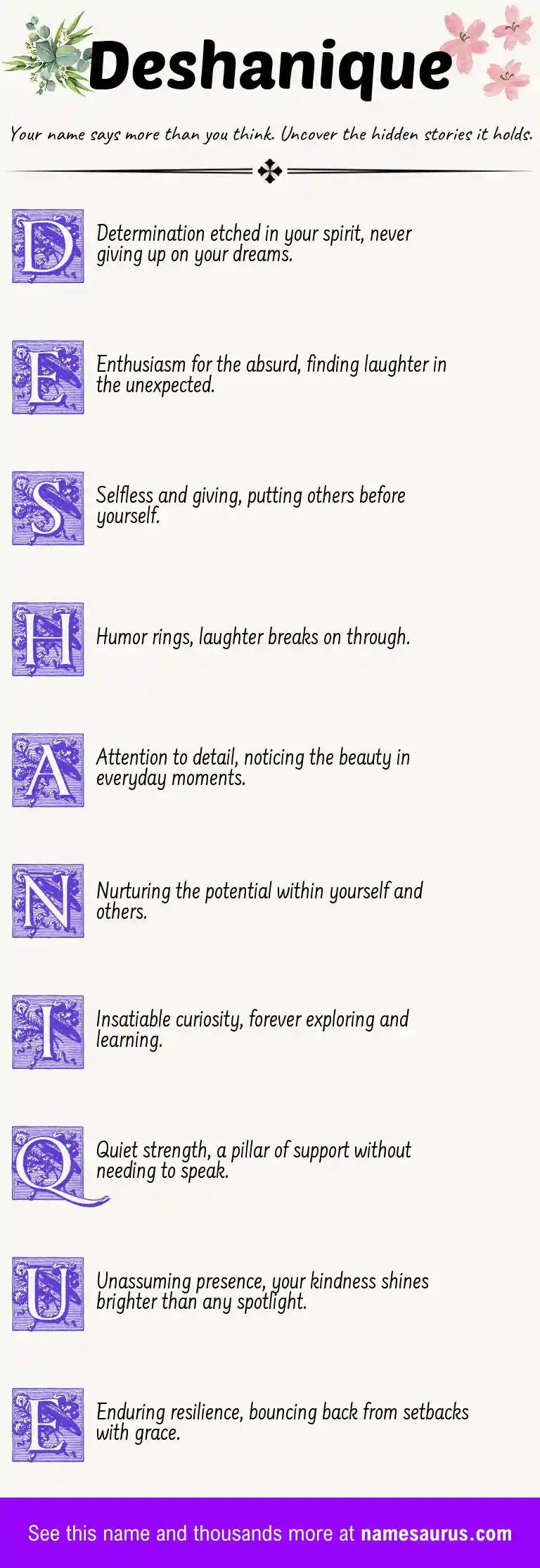 Acrostic poem about Deshanique.