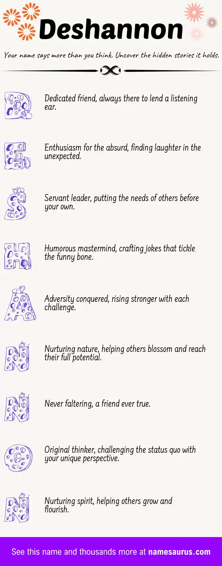 Acrostic poem about Deshannon.