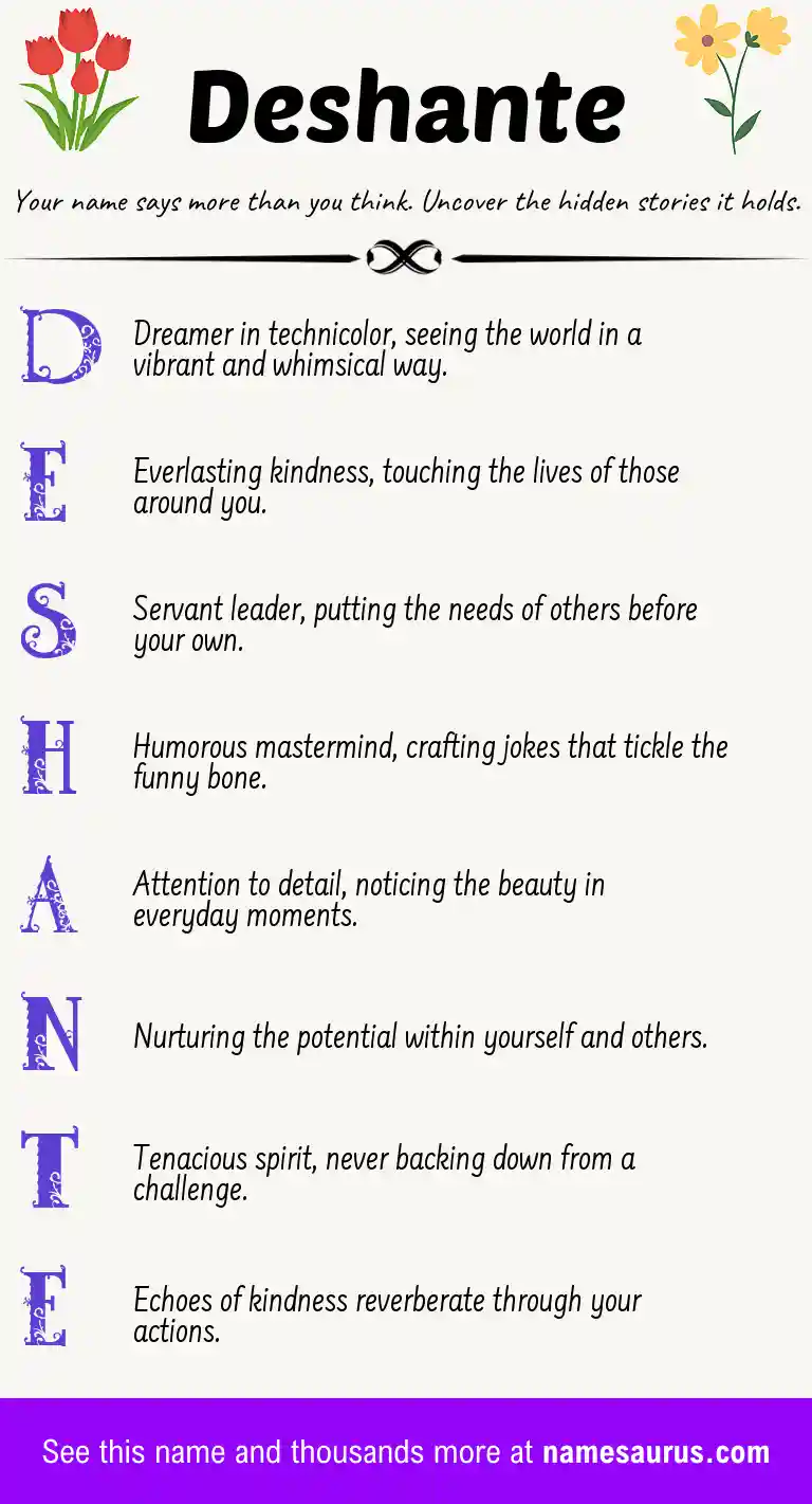 Acrostic poem about Deshante.