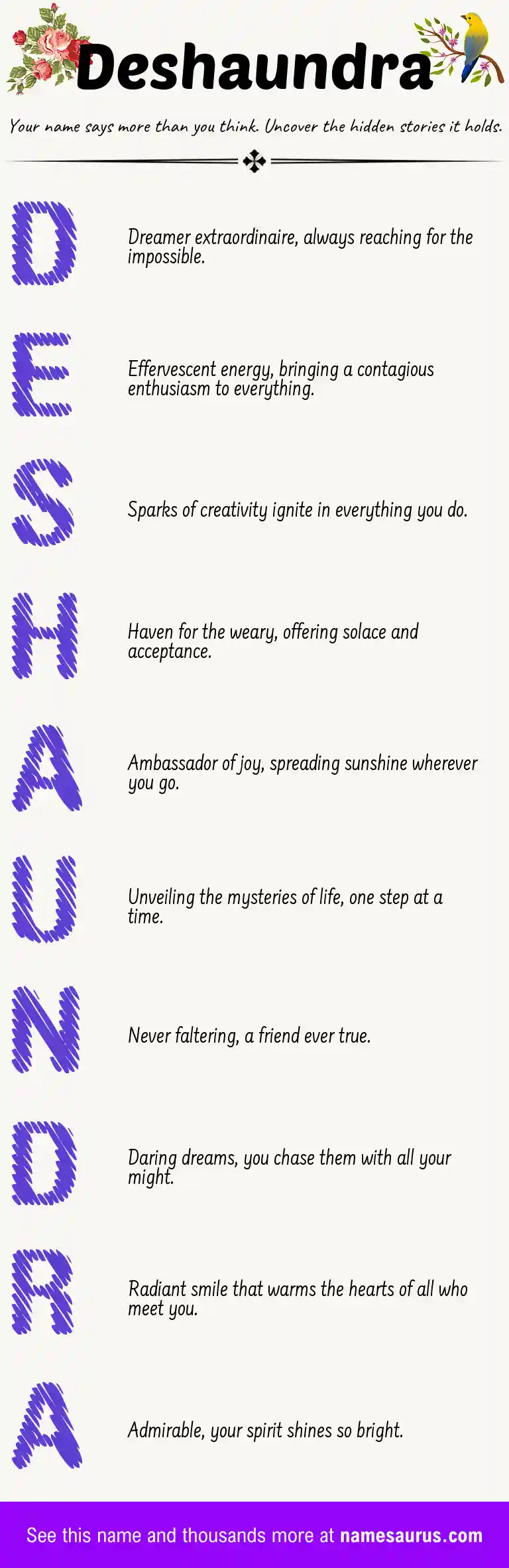 Acrostic poem about Deshaundra.