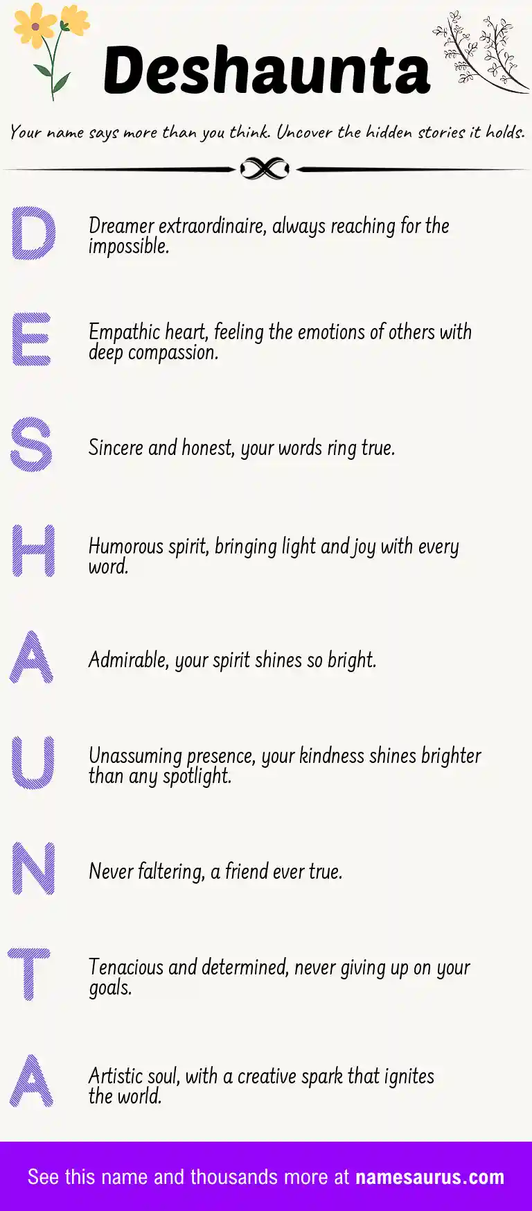 Acrostic poem about Deshaunta.