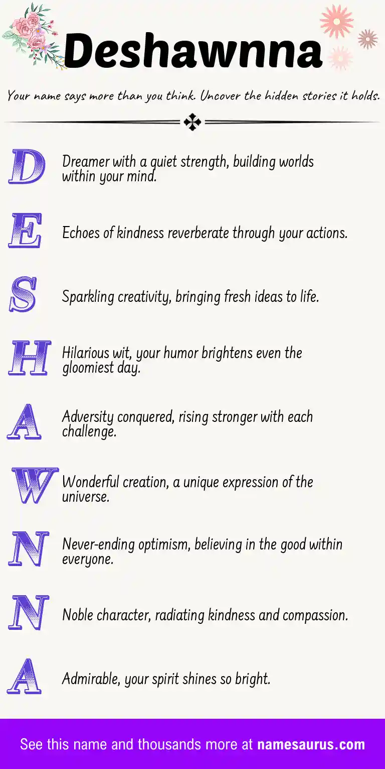 Acrostic poem about Deshawnna.