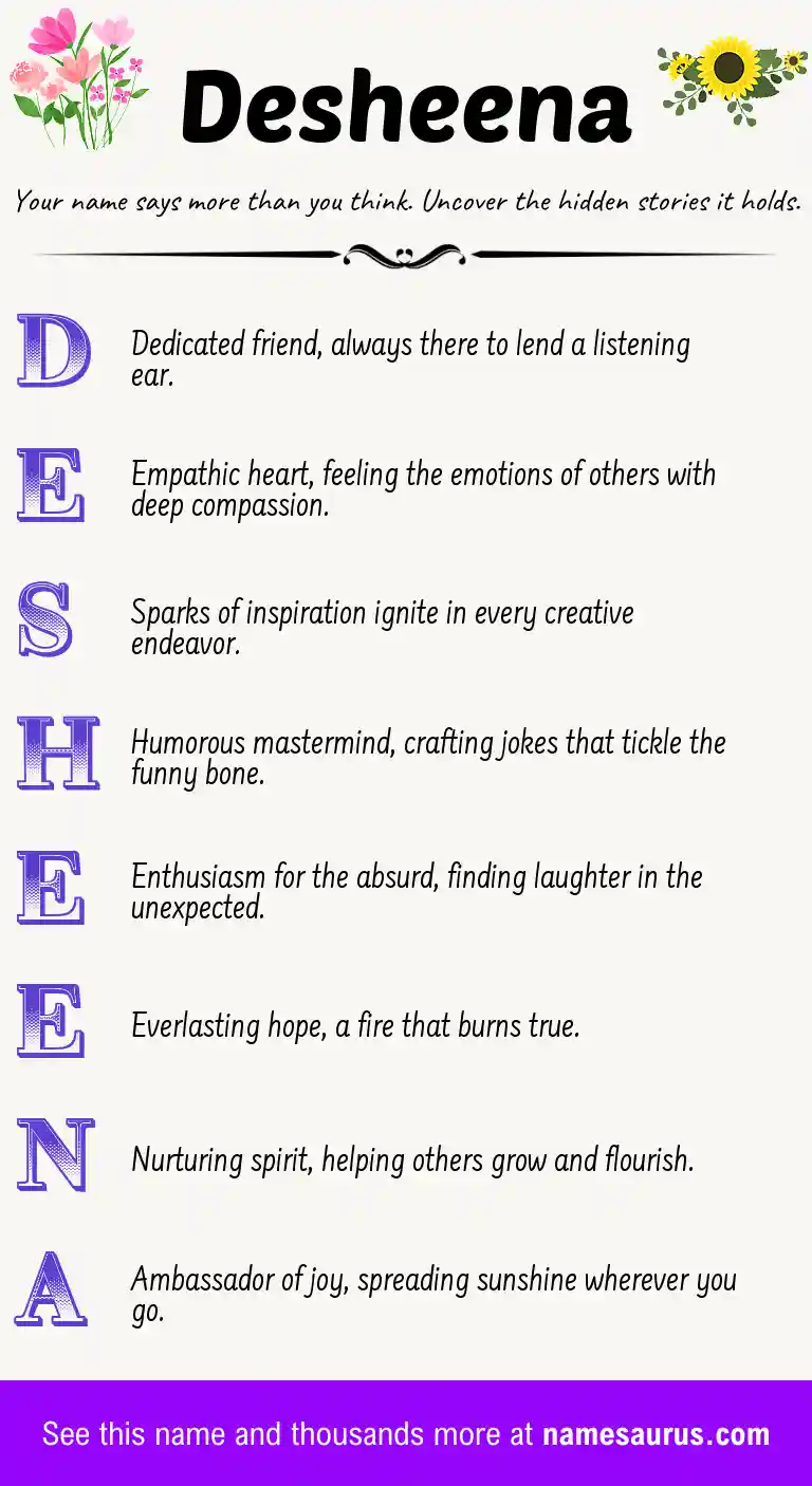 Acrostic poem about Desheena.