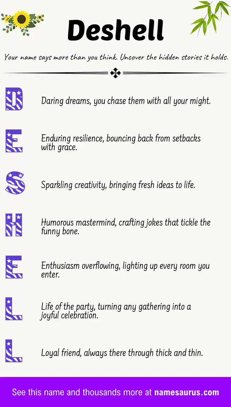Acrostic poem about Deshell.