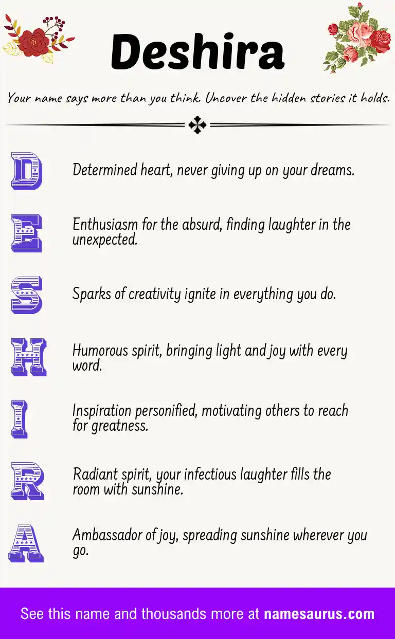 Acrostic poem about Deshira.