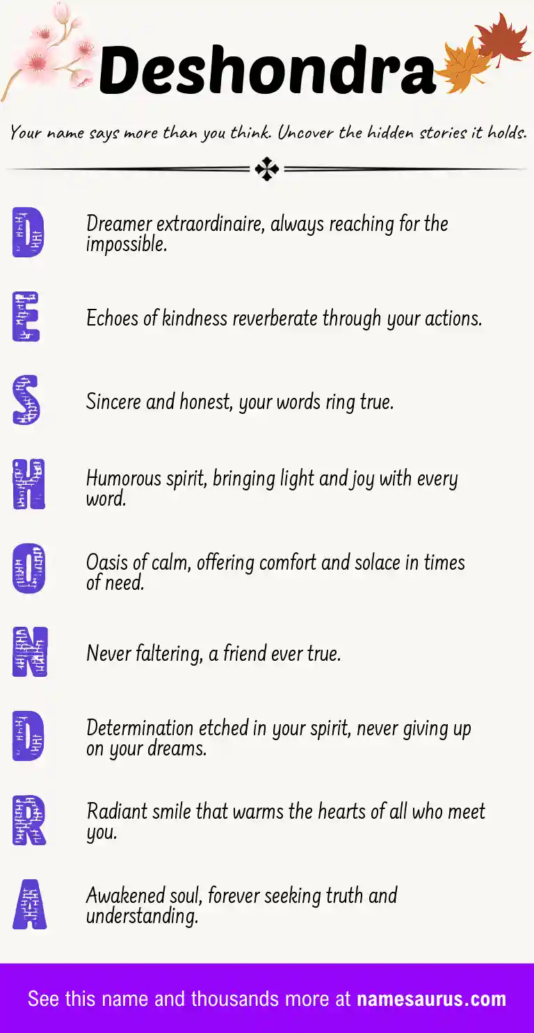 Acrostic poem about Deshondra.