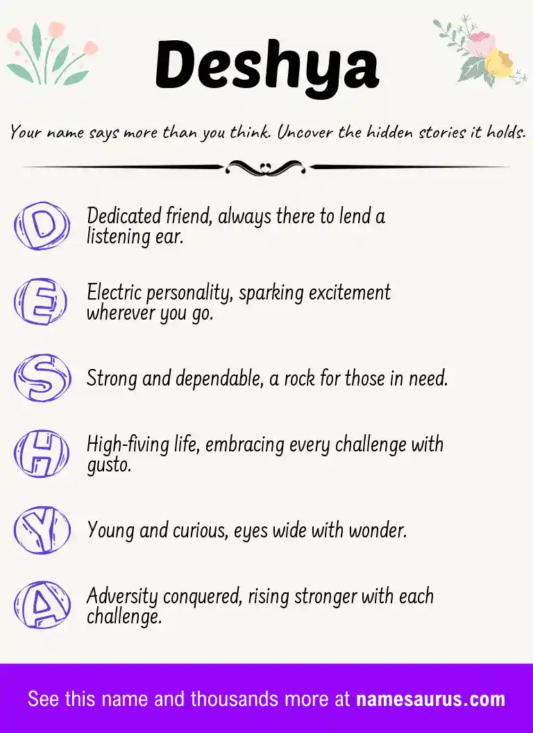 Acrostic poem about Deshya.