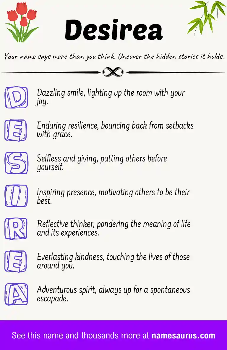 Acrostic poem about Desirea.