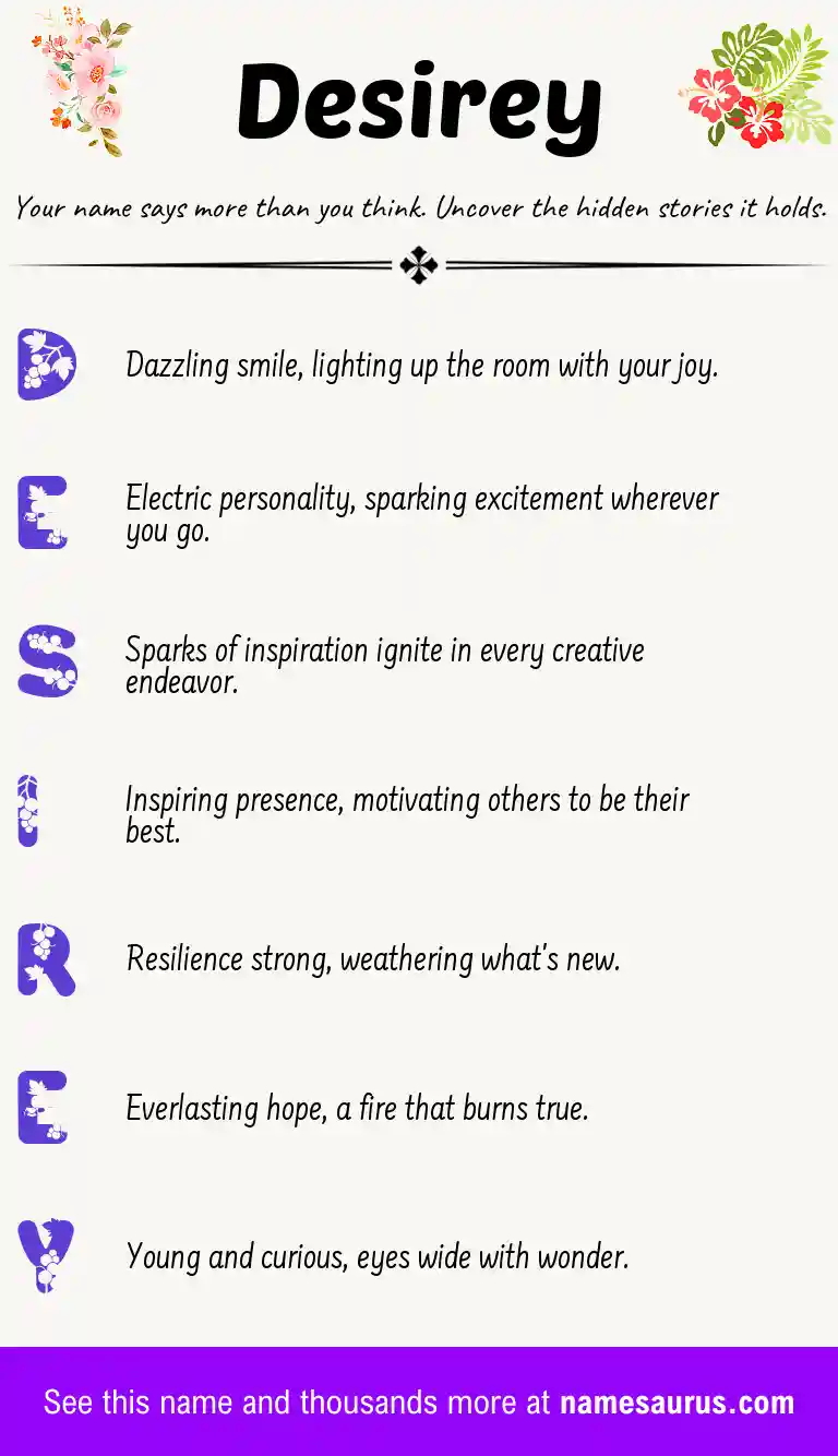 Acrostic poem about Desirey.