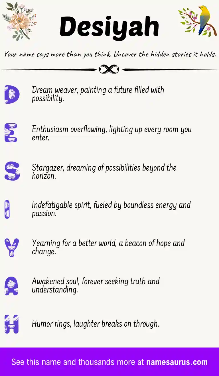 Acrostic poem about Desiyah.