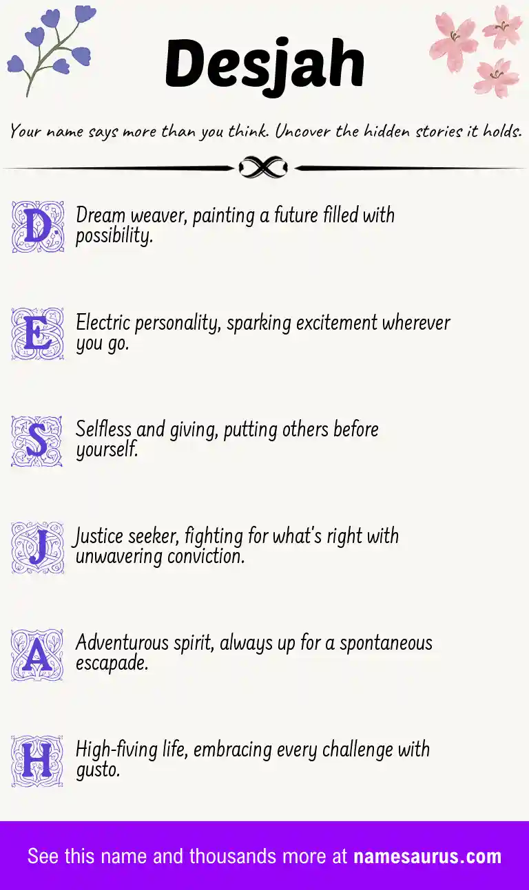 Acrostic poem about Desjah.