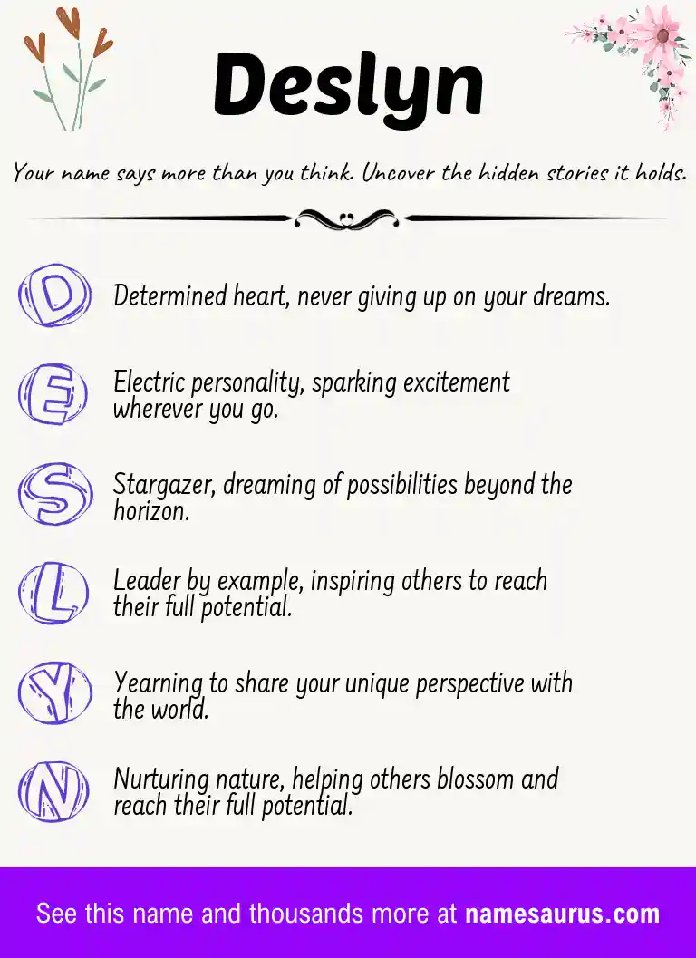 Acrostic poem about Deslyn.