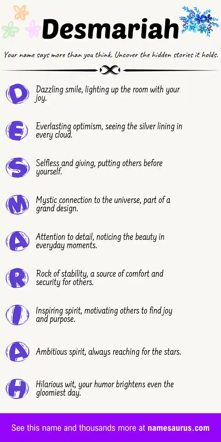 Acrostic poem about Desmariah.