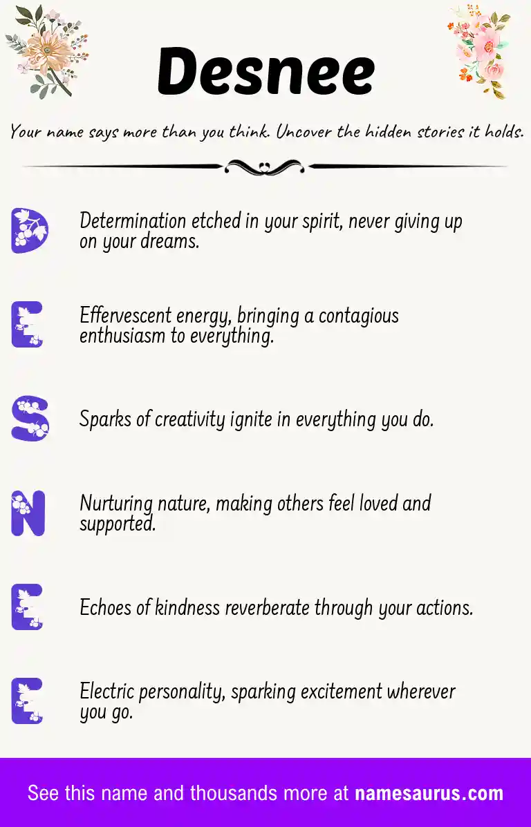 Acrostic poem about Desnee.