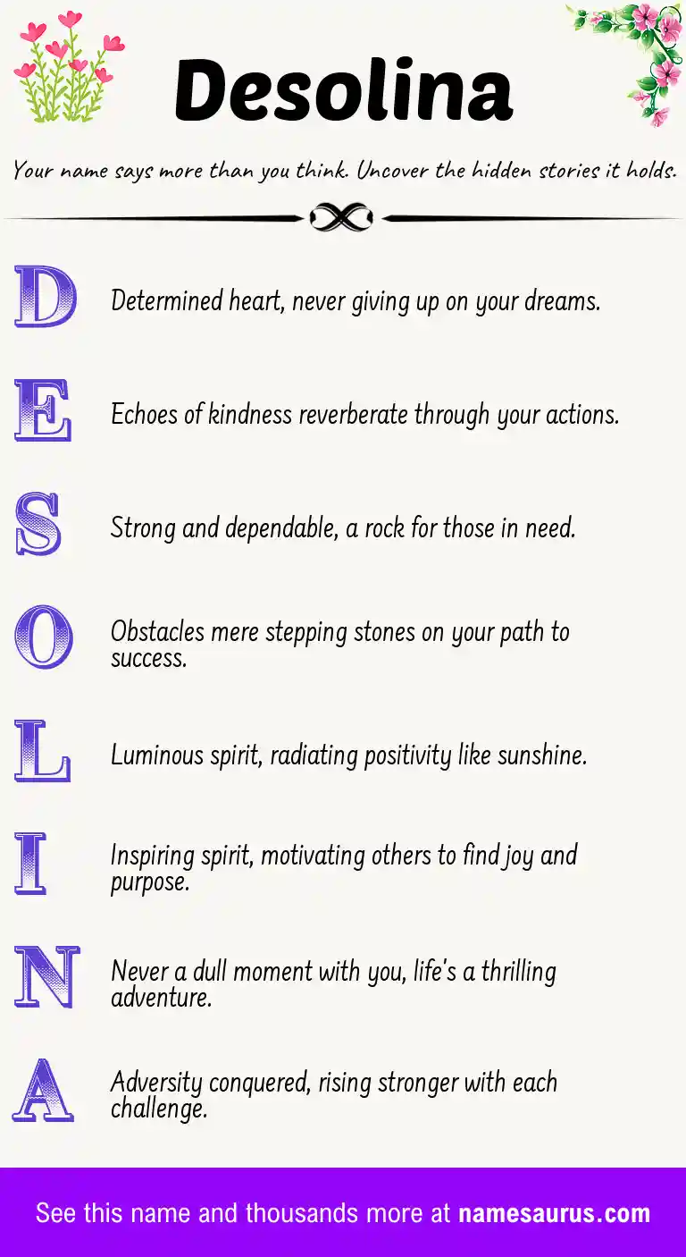 Acrostic poem about Desolina.