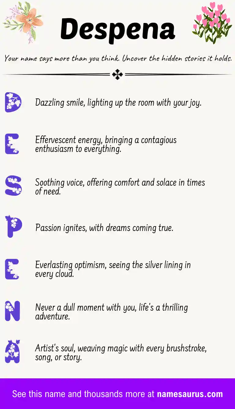 Acrostic poem about Despena.
