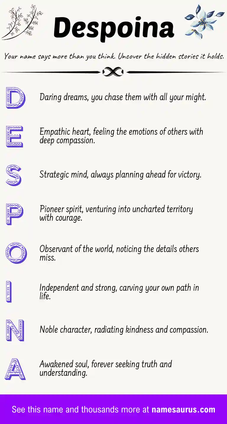 Acrostic poem about Despoina.