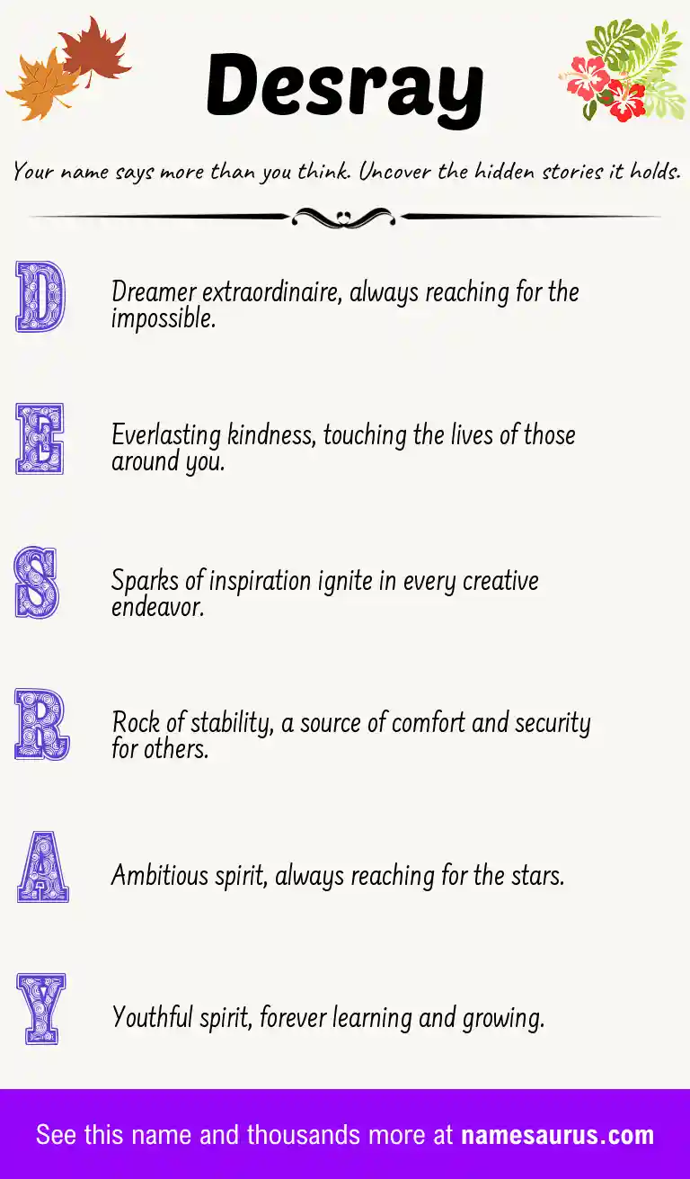 Acrostic poem about Desray.