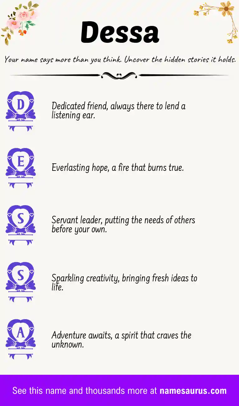 Acrostic poem about Dessa.