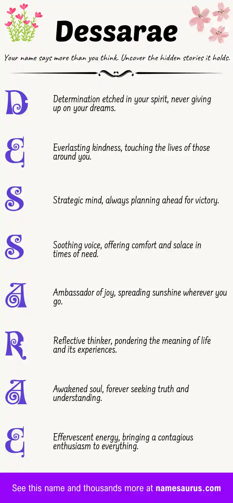 Acrostic poem about Dessarae.