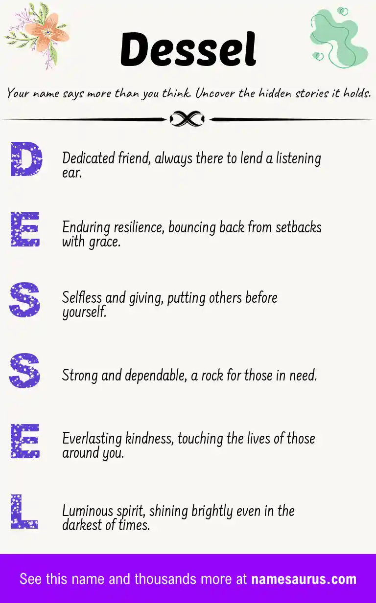 Acrostic poem about Dessel.