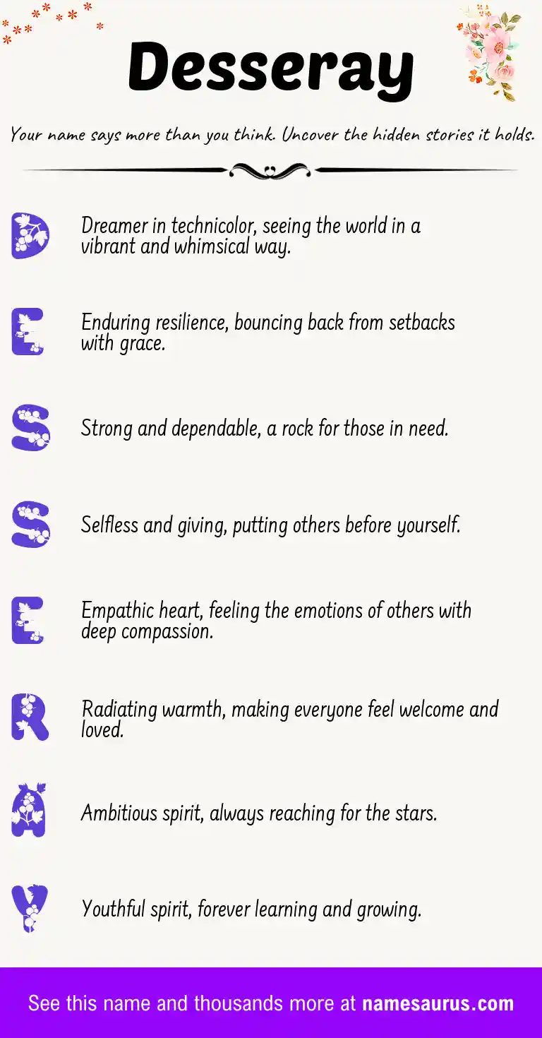 Acrostic poem about Desseray.