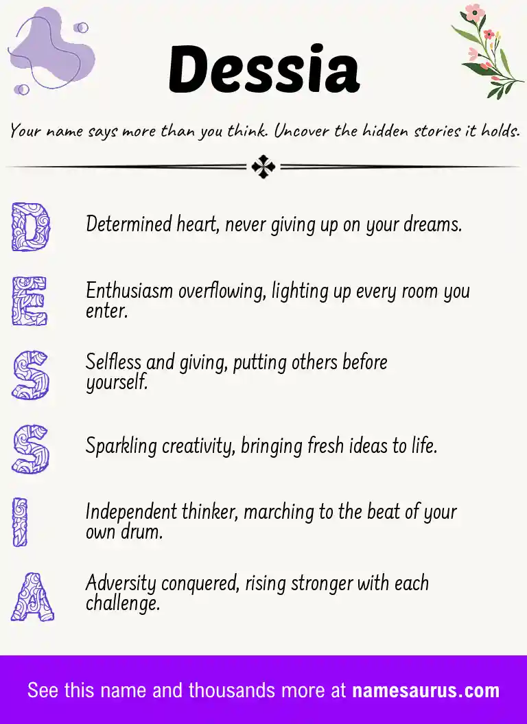 Acrostic poem about Dessia.