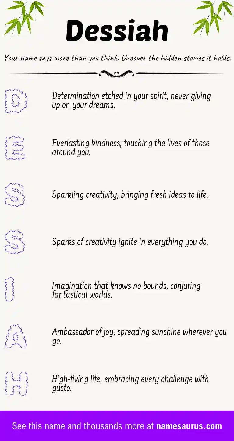 Acrostic poem about Dessiah.