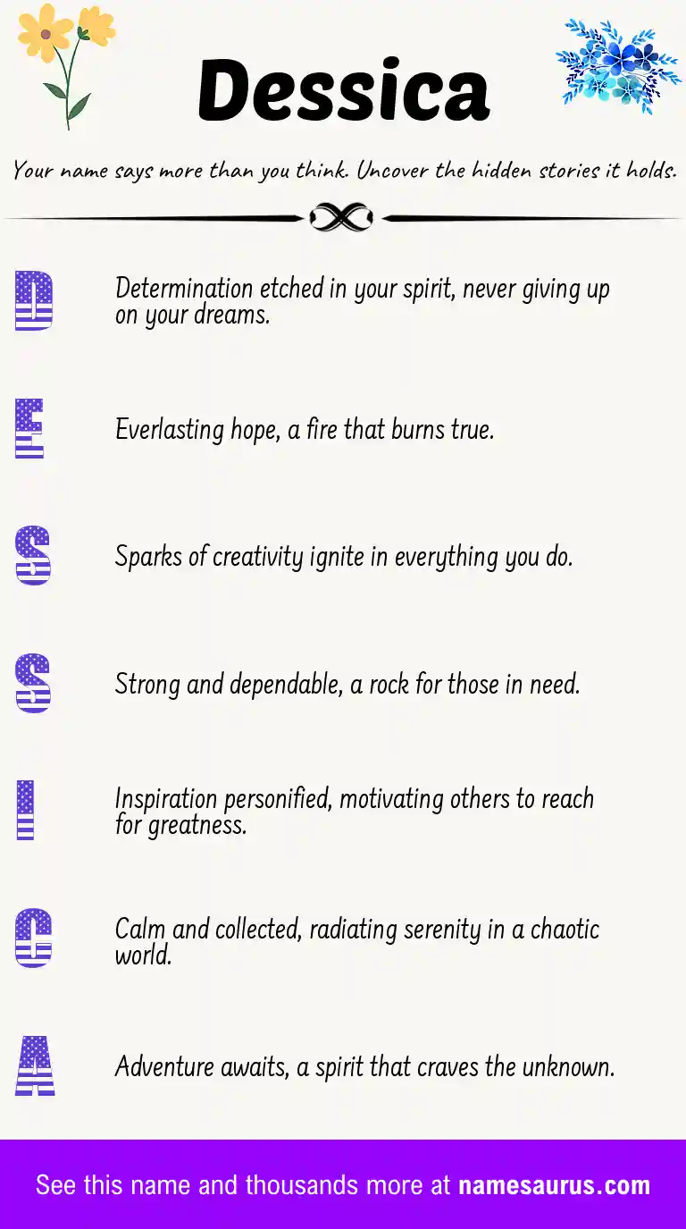 Acrostic poem about Dessica.