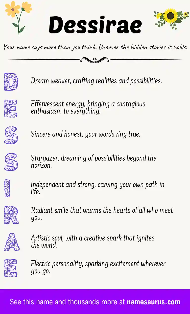 Acrostic poem about Dessirae.