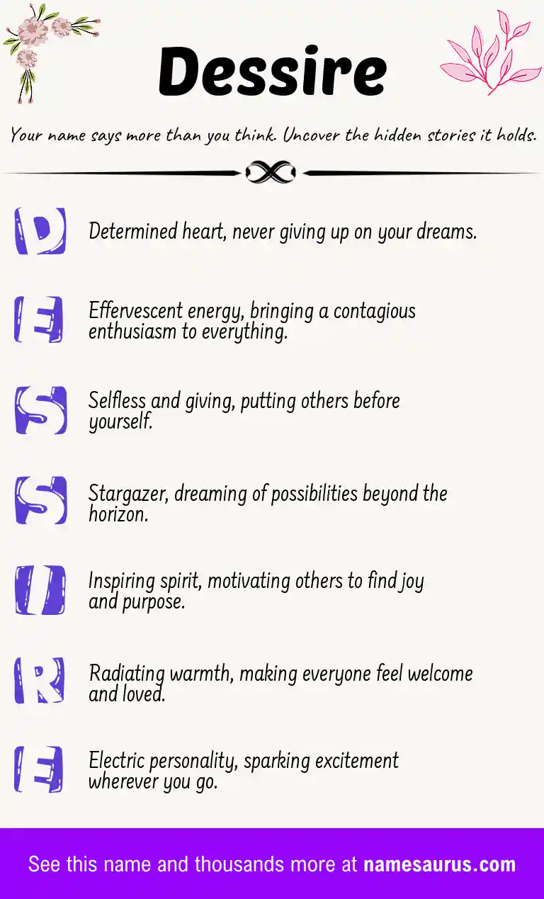 Acrostic poem about Dessire.