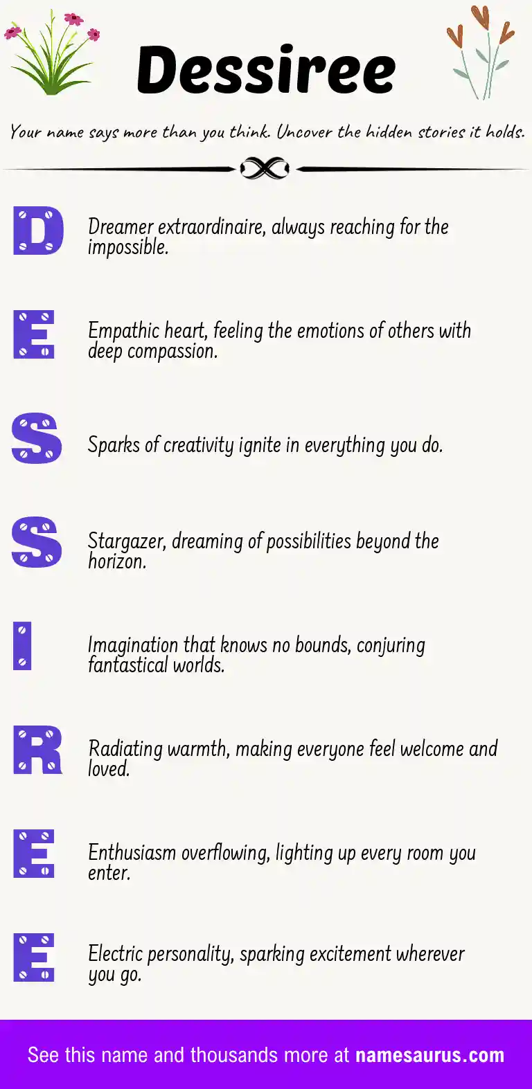 Acrostic poem about Dessiree.