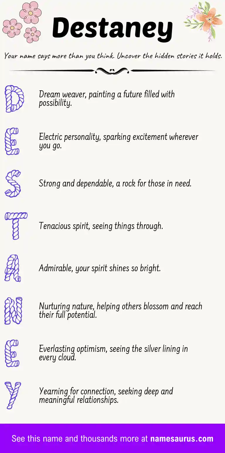 Acrostic poem about Destaney.