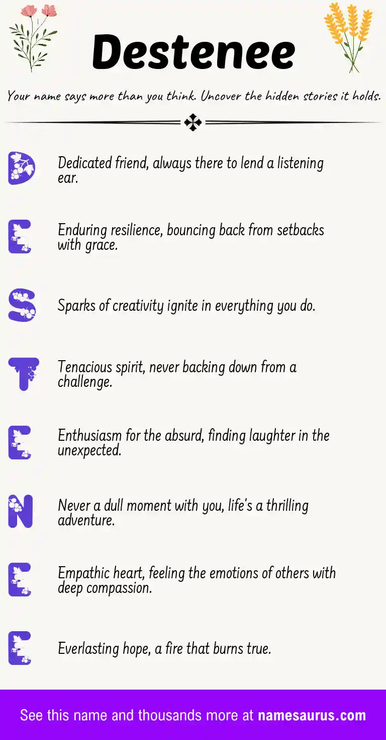 Acrostic poem about Destenee.