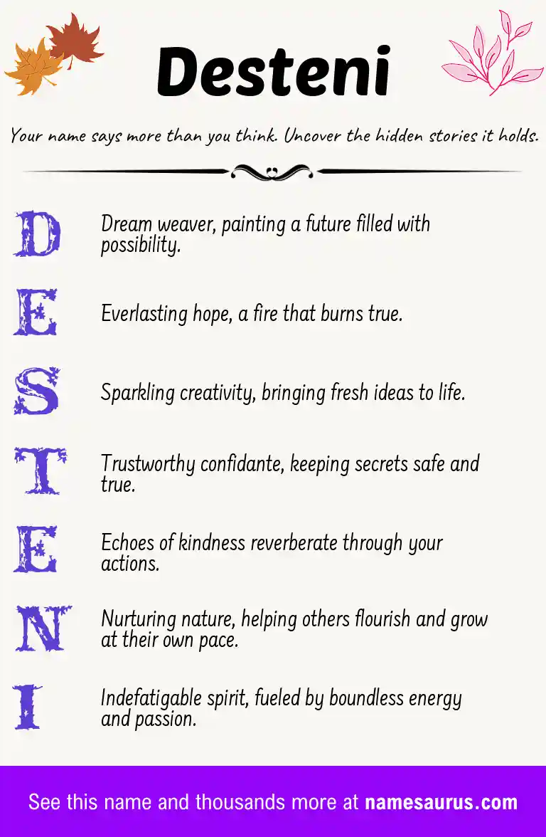 Acrostic poem about Desteni.