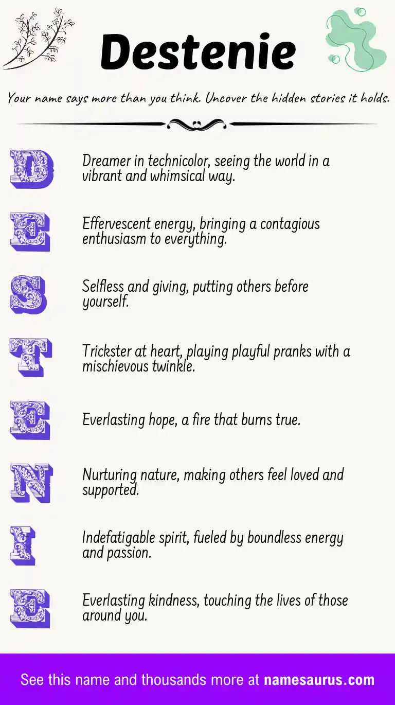 Acrostic poem about Destenie.