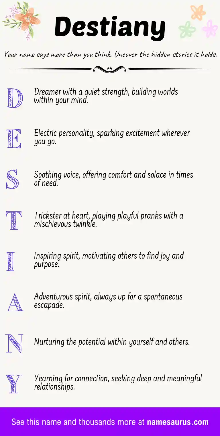 Acrostic poem about Destiany.
