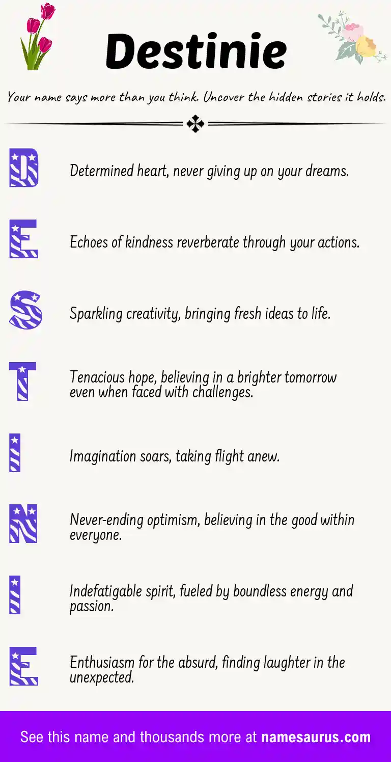 Acrostic poem about Destinie.
