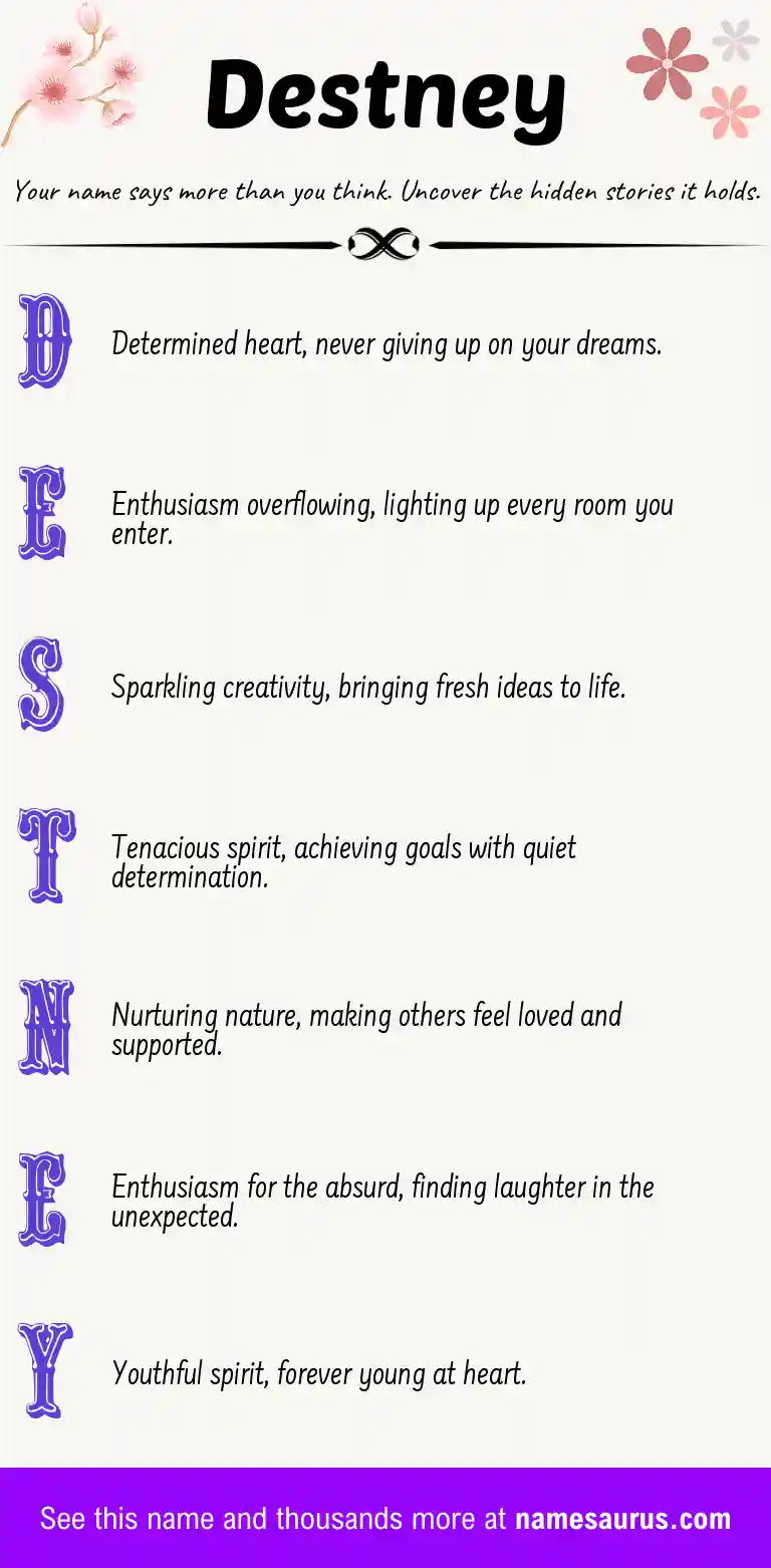 Acrostic poem about Destney.