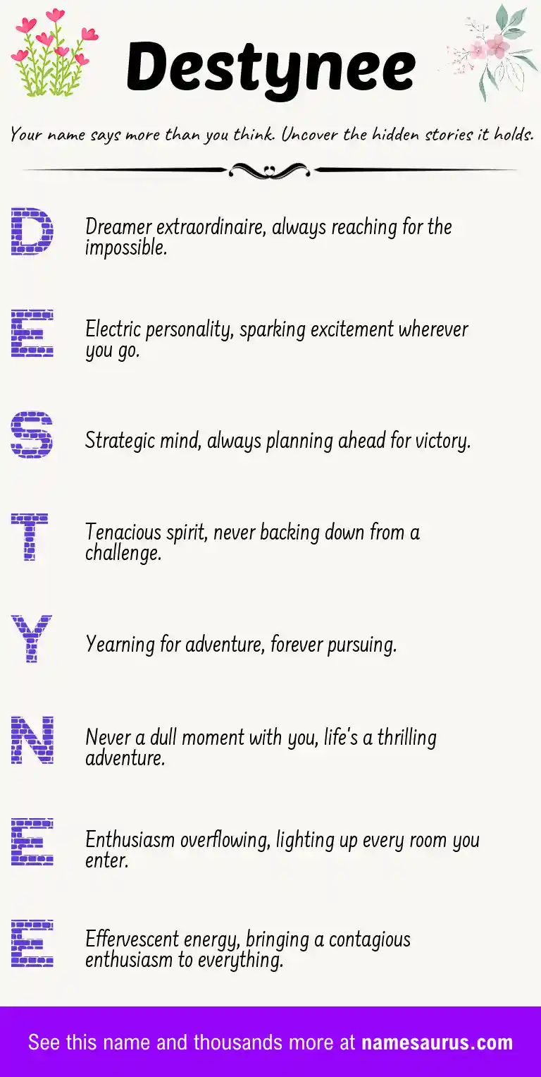 Acrostic poem about Destynee.