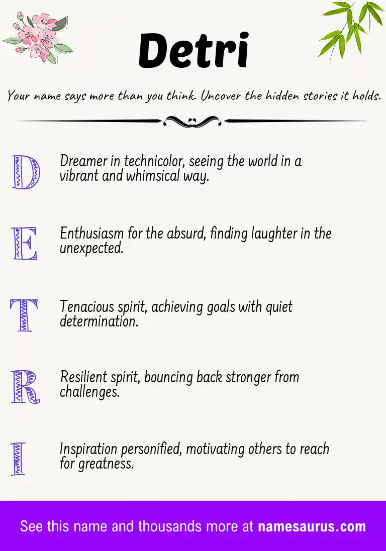 Acrostic poem about Detri.