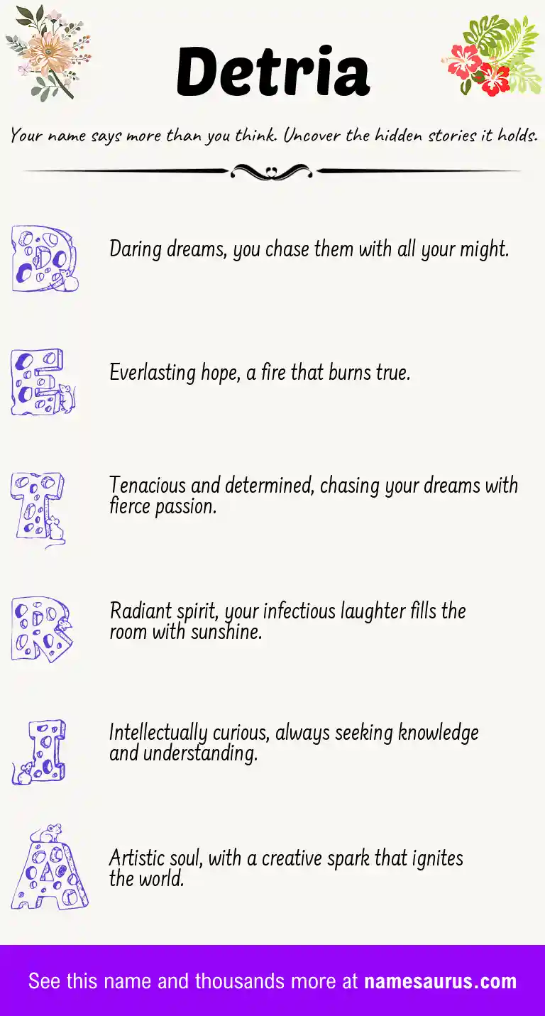 Acrostic poem about Detria.