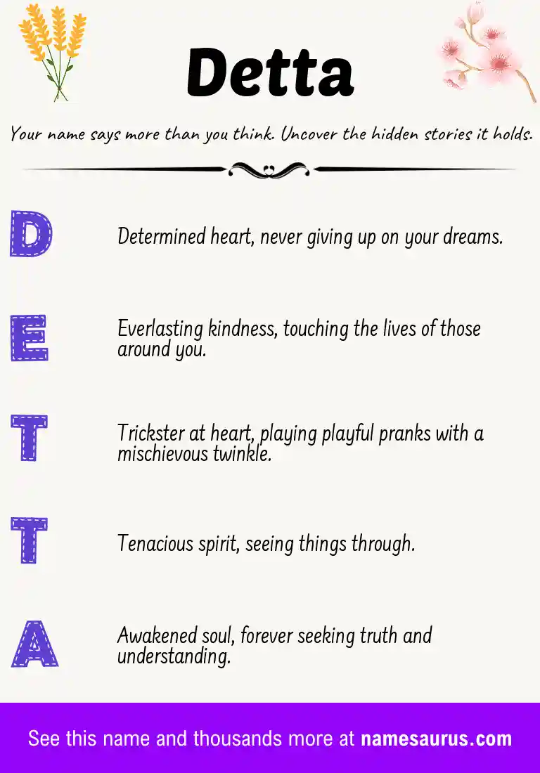 Acrostic poem about Detta.