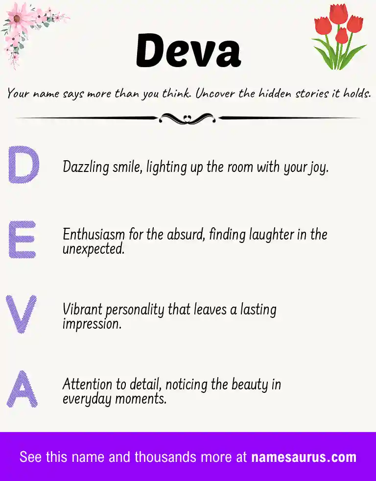 Acrostic poem about Deva.